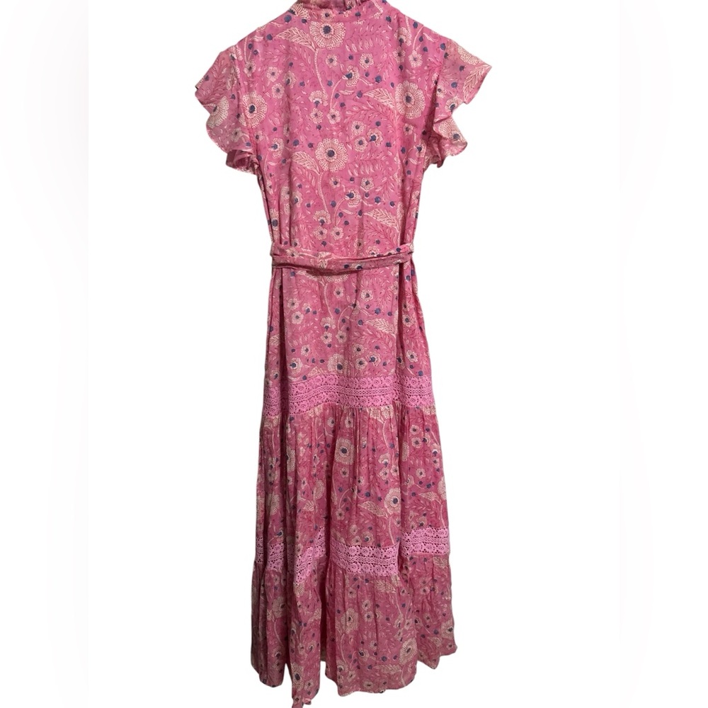 ⭐️OLIPHANT ruffle collar button maxi dress in pink Carolina. Size medium!⭐️ - Picture 4 of 7